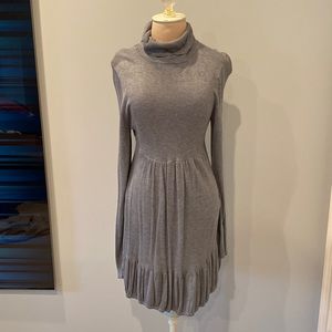 Grey knit sweater dress